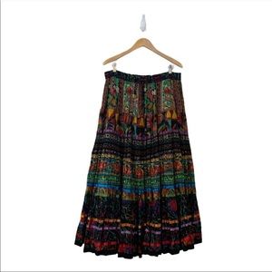 TRAVEL SMITH Maxi Swing Skirt Multi-Color  Boho M